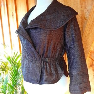 Satin Crumple & Lace Pant Suit Chocolate Brown